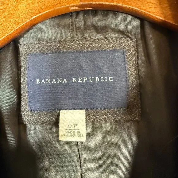 Banana Republic Green Wool Mid Length Coat Military Belted Classic S - Picture 6 of 14